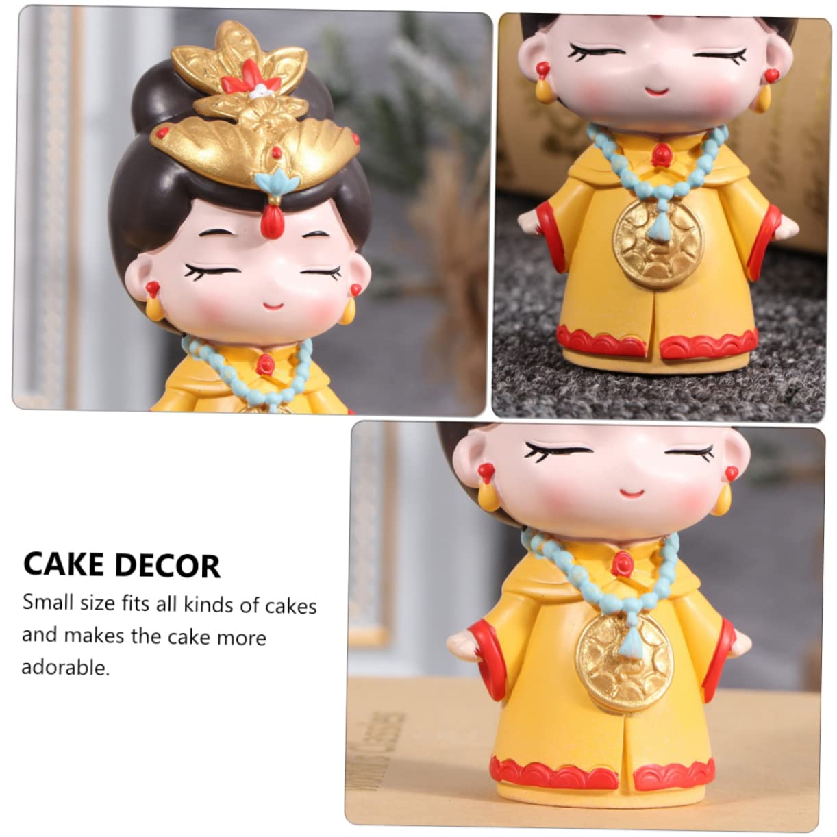 3 Ensembles Décoration De Gâteau Résine Ornements De Style Cour Chinoise pour Fête Et Maison Figurines Et Impératrice pour Gâteau Anniversaire Et Événements Spéciaux 2 Pièces * 3