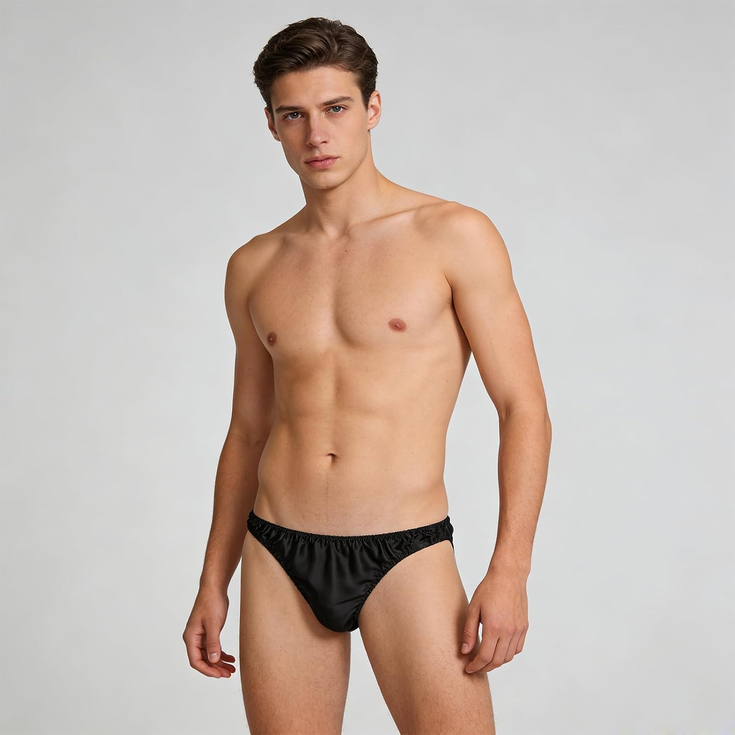 Men's 100% Silk Thong Underwear Low Rise Comfortable Breathable G-String for Daily Wear Men's Bikini Underwear 3 Pack