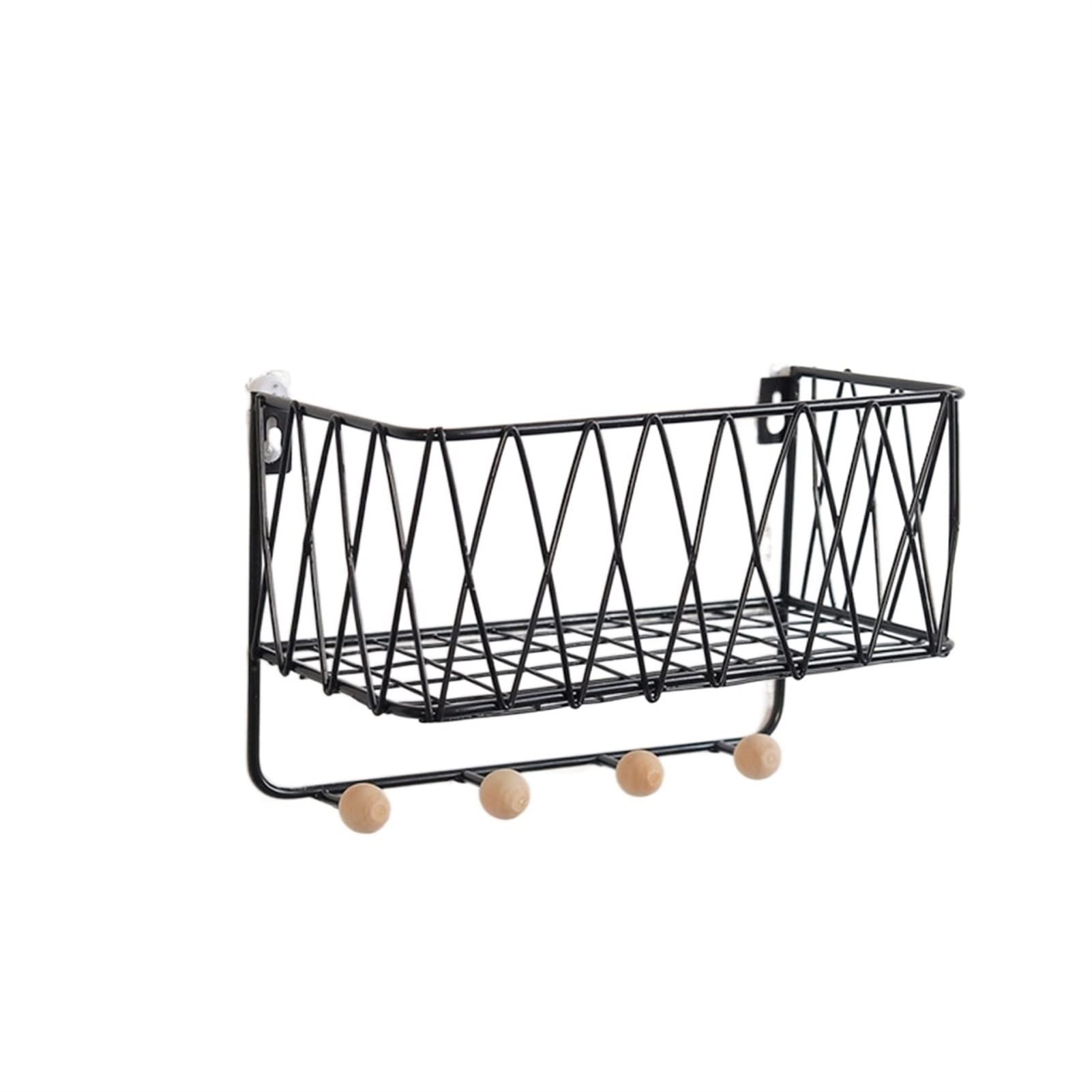 Panier suspendu mural GBCCNM en métal noir taille B pour rangement maison