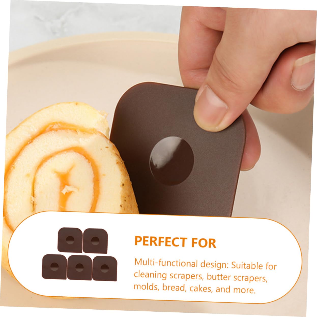 Unomor Pack Pastry Scraper Tool Multi-functional Kitchen Pan Scrapers Food-grade Plastic Cooking Utensils Easy to Clean Reusable for Baking Cleaning