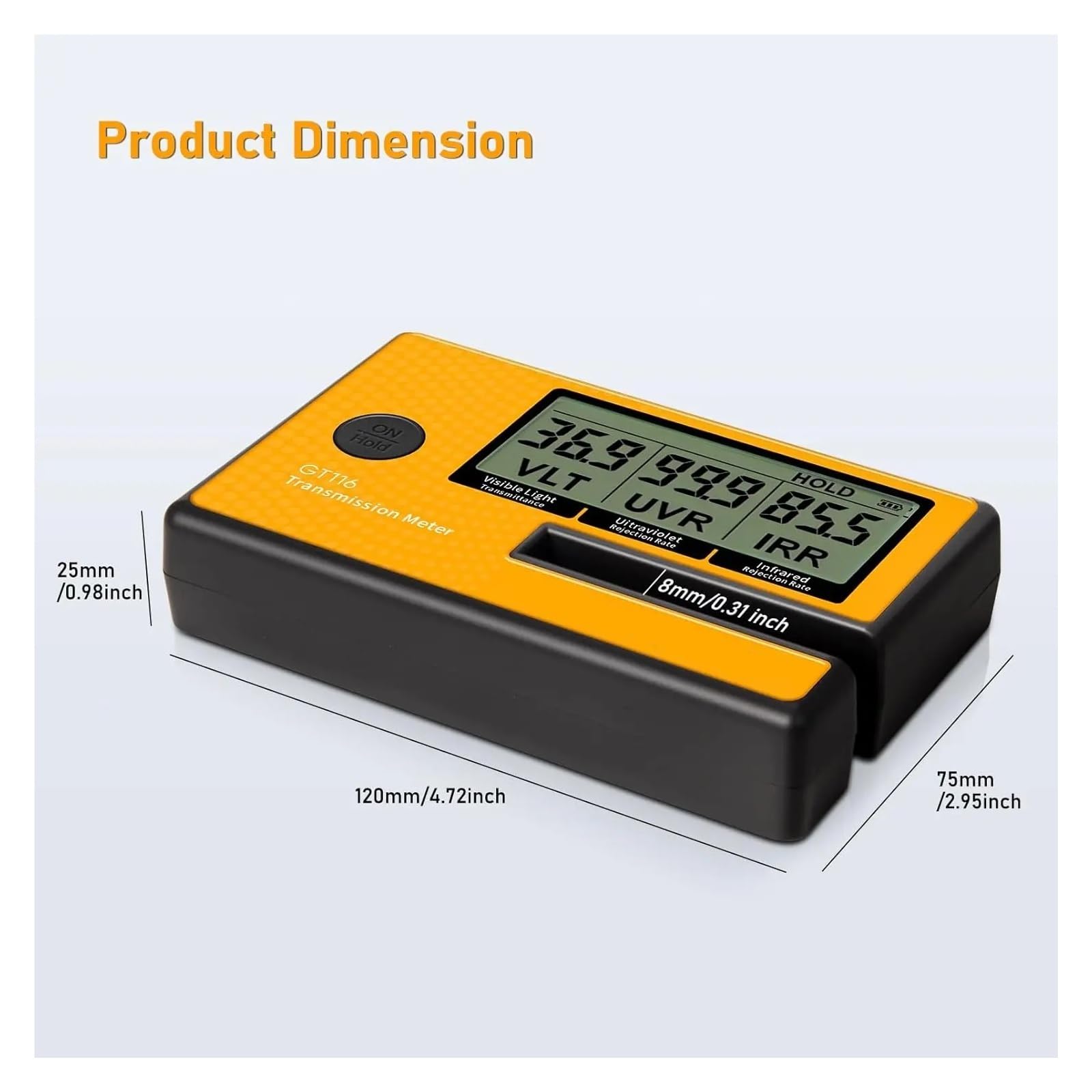 Medidor de transmisión de coche de película Solar 3 en 1, tinte Digital, calibración automática, detección VL UV IR LS162 GT116 Retención de datos