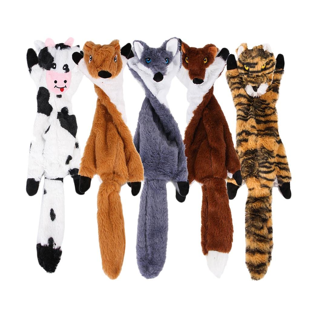 Lot de 5 jouets couineurs pour chien sans rembourrage