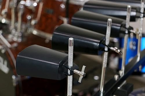 Miniatura 5 de Cencerro de acero con palo, de metal para hacer ruido, campanas de vaca de percusión para batería (4 pulgadas)