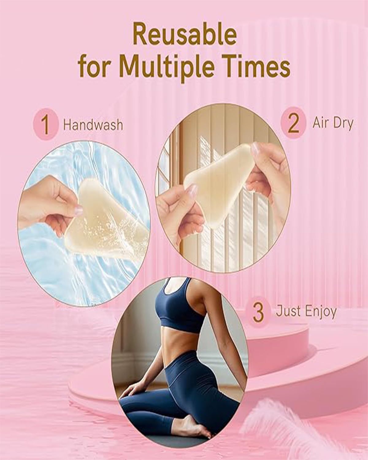 3PCS Camel Toe Concealer for Women, Light Skin, Dark Skin, and Clear Options, Seamless Coverage for Leggings, Swimwear, and Activewear, Reusable and Comfortable Design for Everyday and Gym Use - Image 4 thumbnail