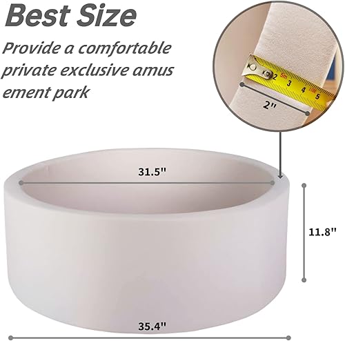 Miniatura 10 de Piscina de bolas de espuma para niños pequeños, 35 pulgadas, suave, redonda y fácil de instalar o limpiar, la piscina de pelotas para bebés es el