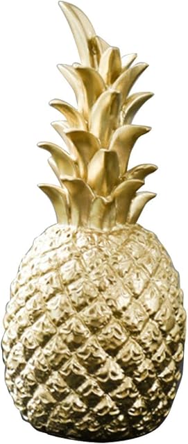 Resin Pineapple Decoration, Household Decorative Pineapple, Fashion Artificial Pineapple, Fake Pineapple Ornament for Living Room DIY Bedroom Nordic Home Decor(Gold,Size:S)