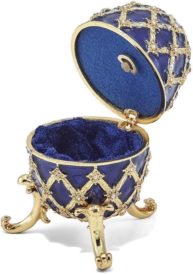 Diamond2Deal Bejeweled Grand Royal Blue (Plays Unchained Melody) Musical Egg Luxury