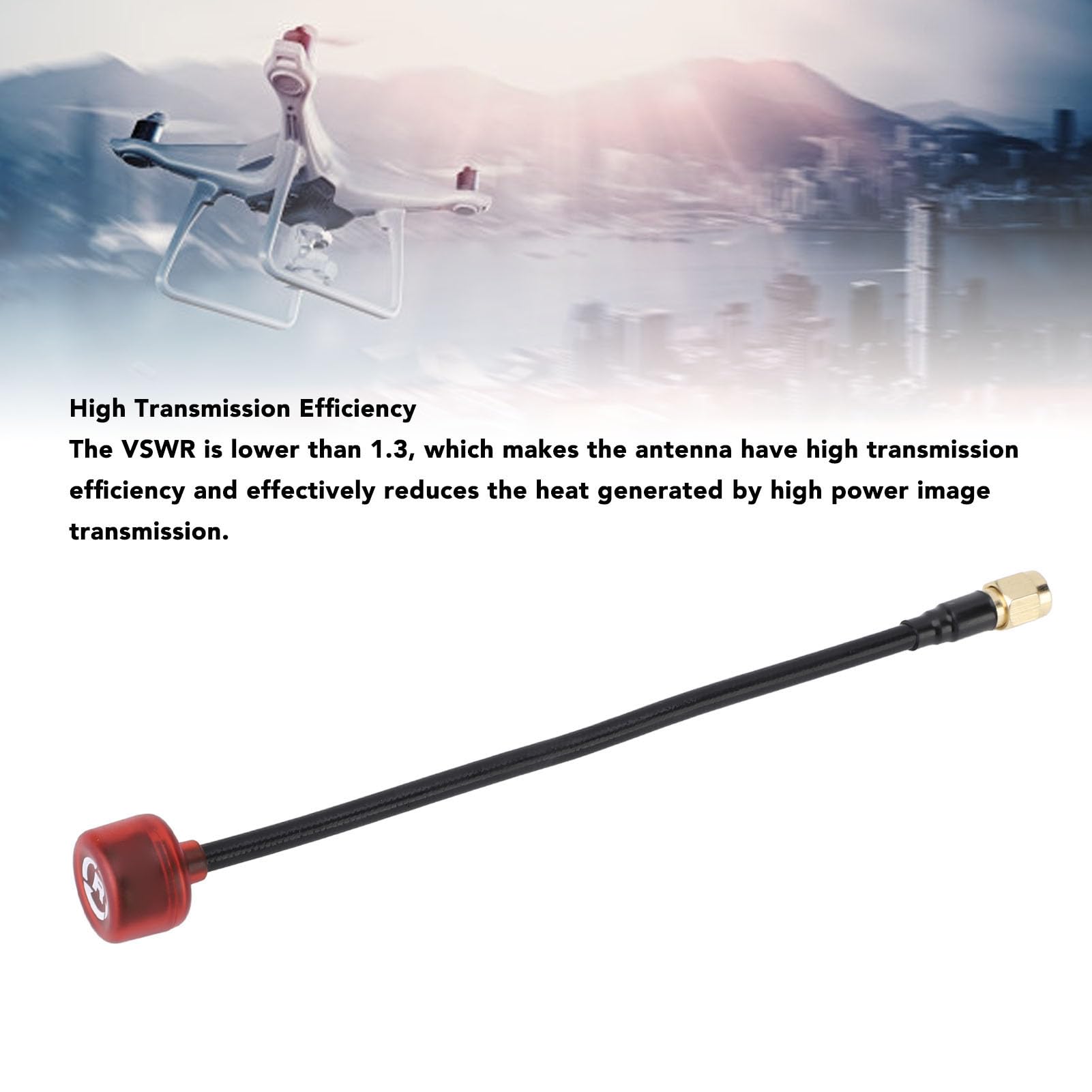 Antena RC Drone, 5.8G 16CM Alta Eficiencia de Transmisión Quadcopter Racing Drone Antena, Amplia Frecuencia con Parámetros Consistentes, Material ABS