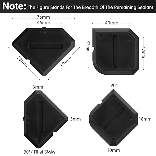 Miniatura 2 de Outus Juego de herramientas de calafateo de 2 piezas, sellador de silicona, herramienta de acabado de lechada para cocina, baño, sellador de piso