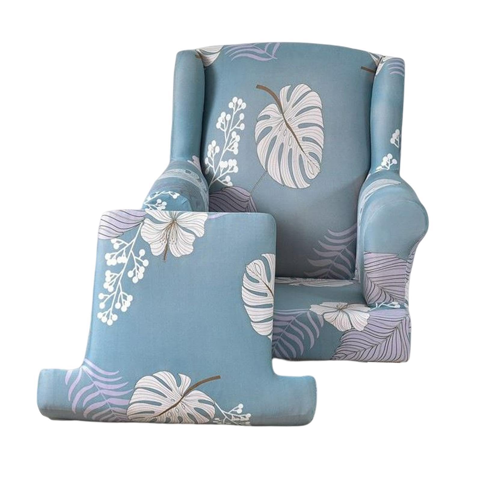 QUXVUIS Washable Armchair Slipcover Wingback Chair Cover Against Stains For Elegant Home Decor Scratches And Tears. Elastic Sofa Cover Stretch Couch Slipcover, Light Blue, 68cm~80cm