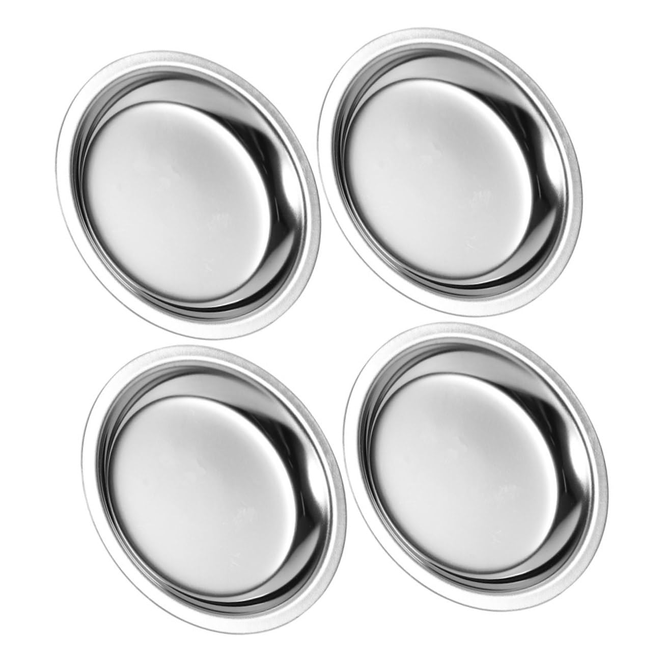 Cabilock Stainless Steel Tea Bag Saucer 4pcs Coasters for Tea Cup Tea Holder Strainer Decorative Coasters for Home
