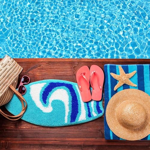Image of AAZEEM Mat Rugs Non-Slip Abstract Bath Rugs Cute Mat Washable for Tube|Rectangular Door Mat for Home |Drawingroom |Easy Clean Indoor and Outdoor Floor Mat |Super Absorbent |Dark Blue|33 X 70 Cm |