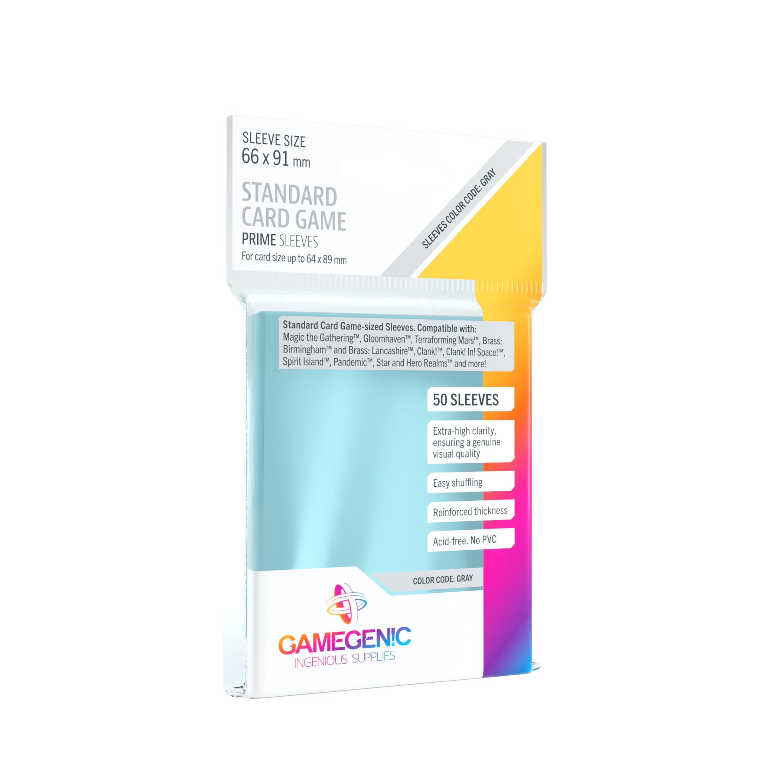Gamegenic | UNIT PRIME Standard Card Game Sleeves 66 x 91 mm (50 ct.) | Gaming Accessory | Ages 6+