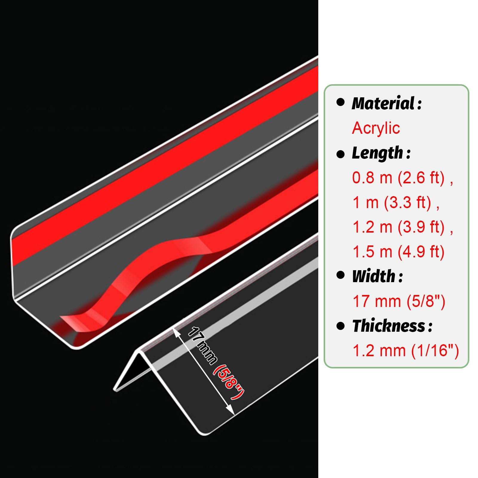 Perfil de Transición para Suelo Tira Protectora Transparente Autoadhesiva para Bordes de Pared, Moldura en L Protectores de Esquinas, Hogar Oficina Barras de Protección de Bordes Cubierta Decorativa(1