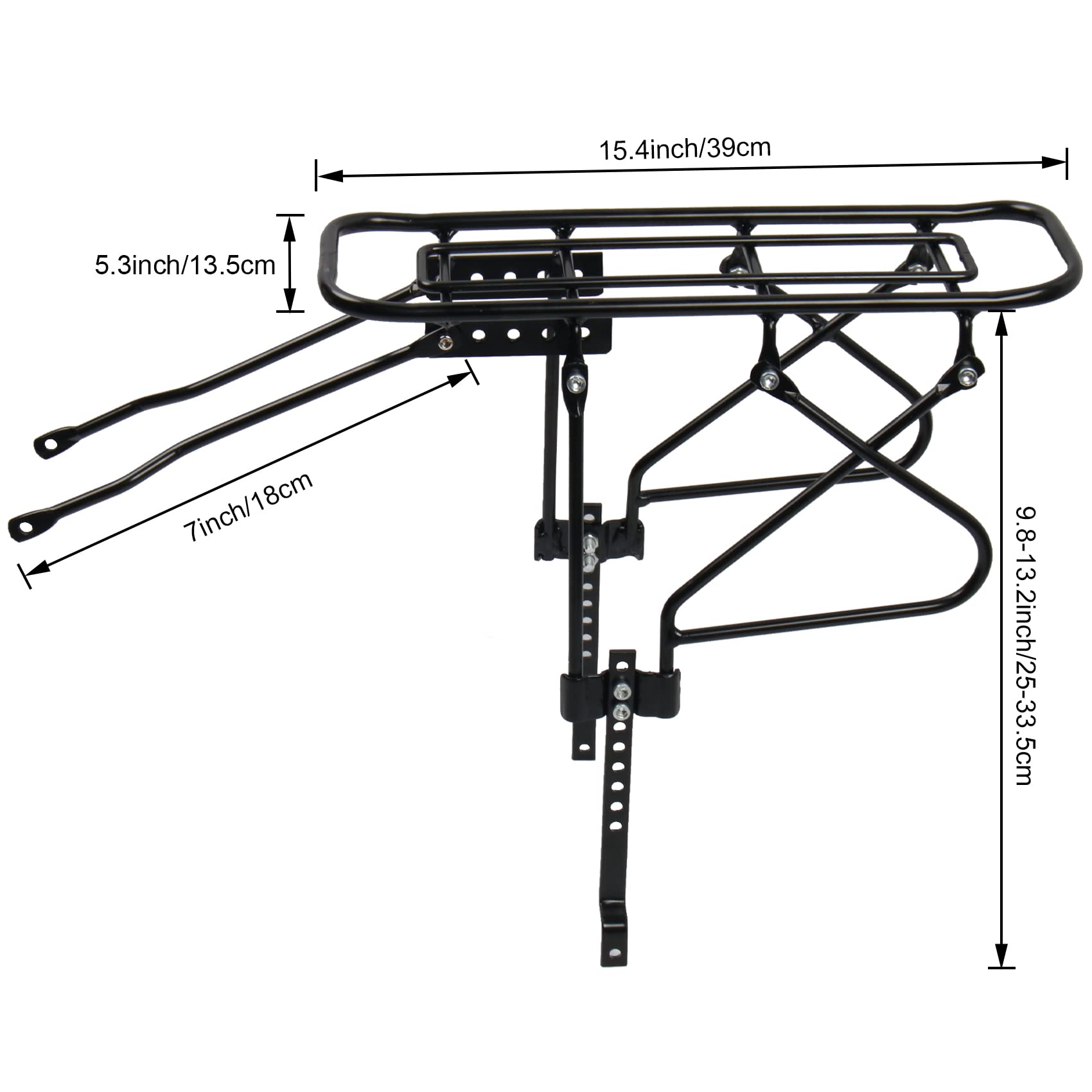 Wanderlodge Rear Bike Rack Snapklik.com : Rear Bike Rack,Adjustable Bike Cargo Rack, Bicycle Rear ...