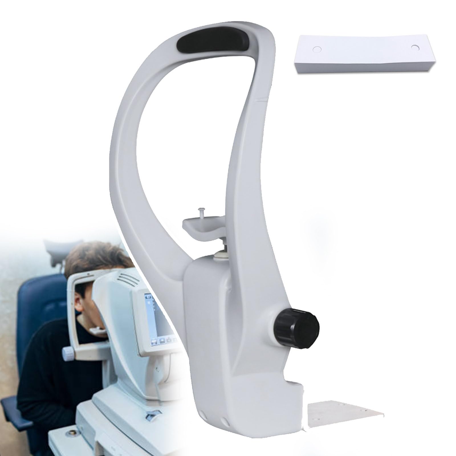 smafoseedding Optical Chin Rest Forehead Support Optometry Accessories,Forehead Rest, Chin Rest Forehead Support Optometry Accessories, Optometry Lifting Chin Bracket- With 800 * 6mm Chin Rest Papers