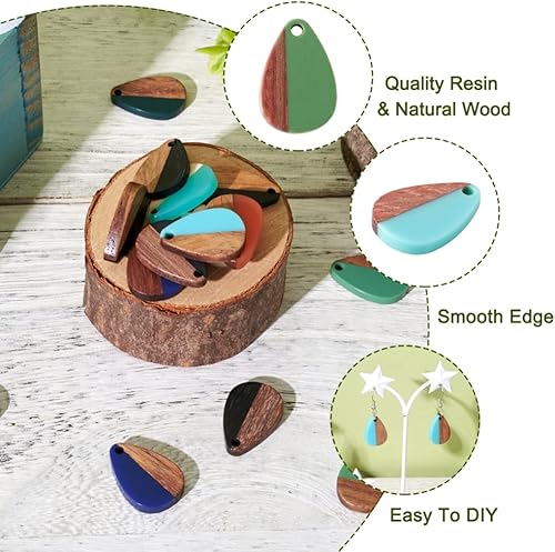 Miniatura 4 de Colgante de resina y madera de nogal para hacer joyas de bricolaje