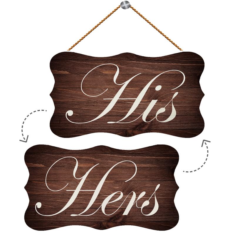 Compladeta Wooden Wall Sign, 12x6 Inch, Rustic Modern Style, His Hers, Wood31