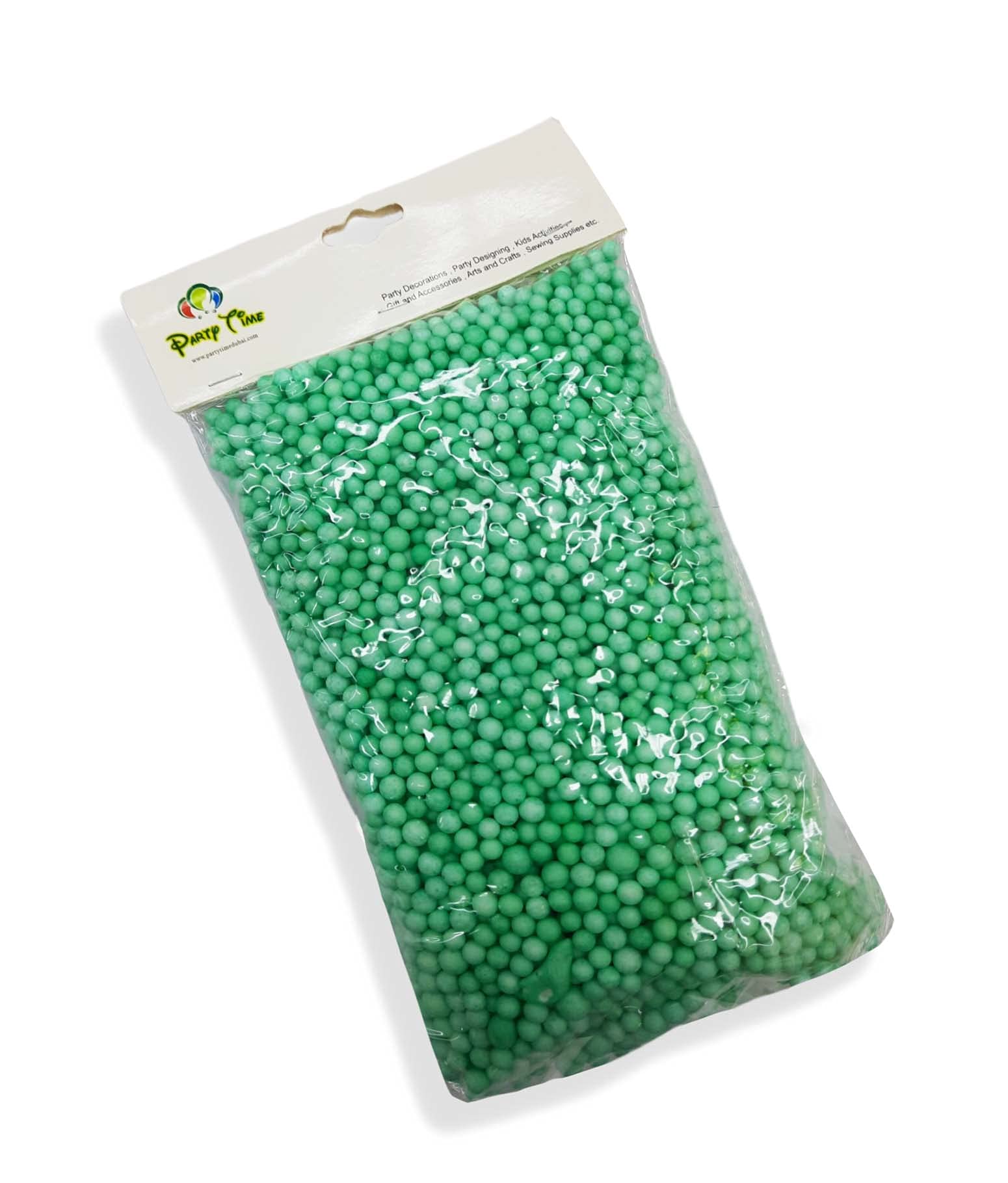 PARTY TIME1 Pack Big Thermacol/Foam Beads Styrofoam Beads Balls for Kids DIY Slime Making and Party Decoration (Green)