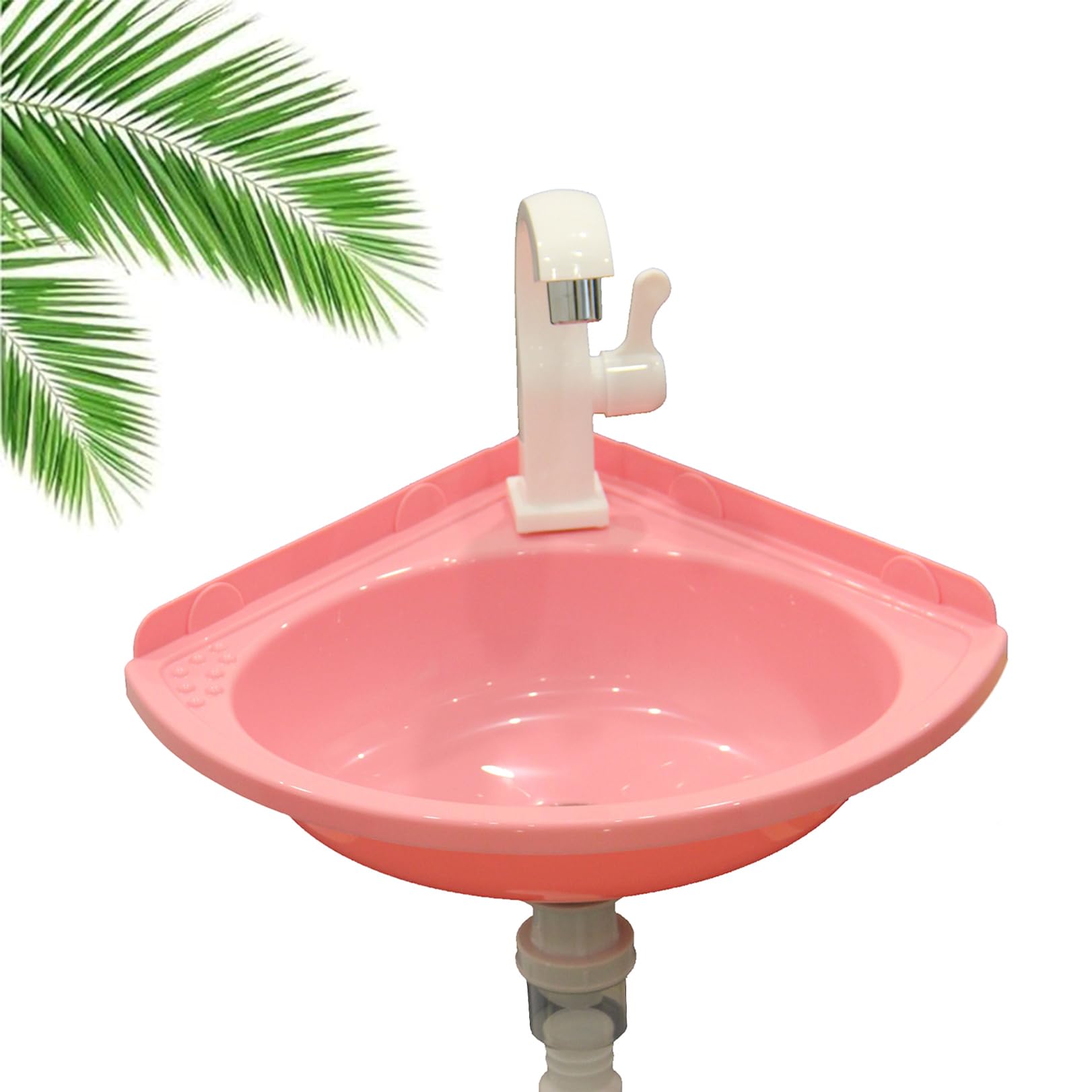 WIQUYBML Wall Mounted Corner Sink Single Bowl Small Bathroom Wash Basin with Faucet Plastic Modern Mini Vessel Sink, for Kitchen Toilet Basement Rv