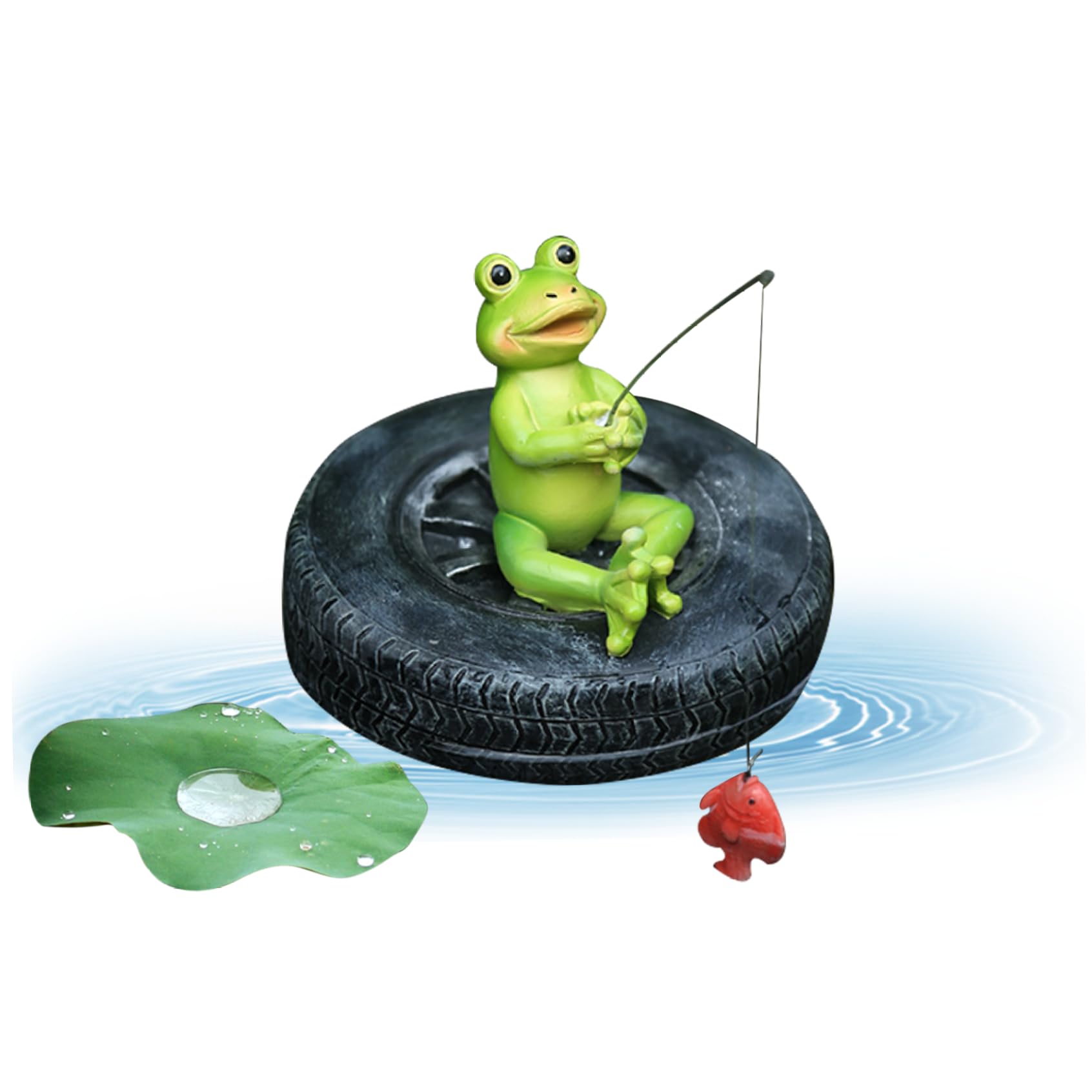 Grenouille résine flottante haut de gamme pour décoration de bassin durable