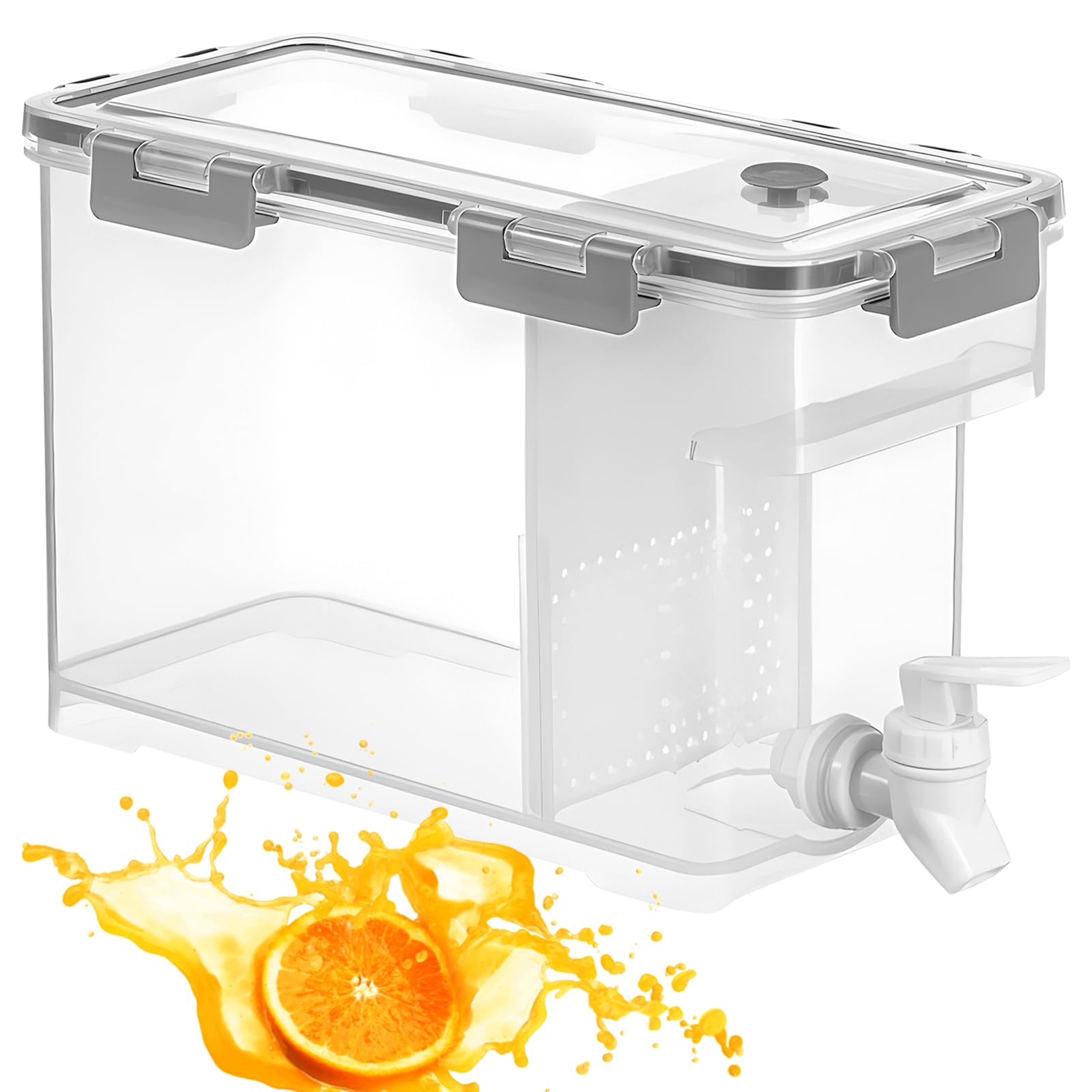 Forhome 3.5L Distributeur de Boissons avec Robinet, Distributeur de Boisson en Plastique, Distributeur D'eau pour Réfrigérateur, pour Réfrigérateur, Théière aux fruits, Bouteille de Limonade