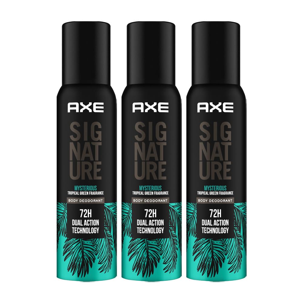 Axe Signature Mysterious Tropical Green Long Lasting Deodorant No Gas Body Perfume For Men 200ml, Pack of 3-image-17