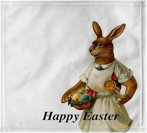 Miniatura 7 de 3dRose Cassie Peters Rabbits - Vintage Happy Easter Rabbit - Towels (twl-178096-1)