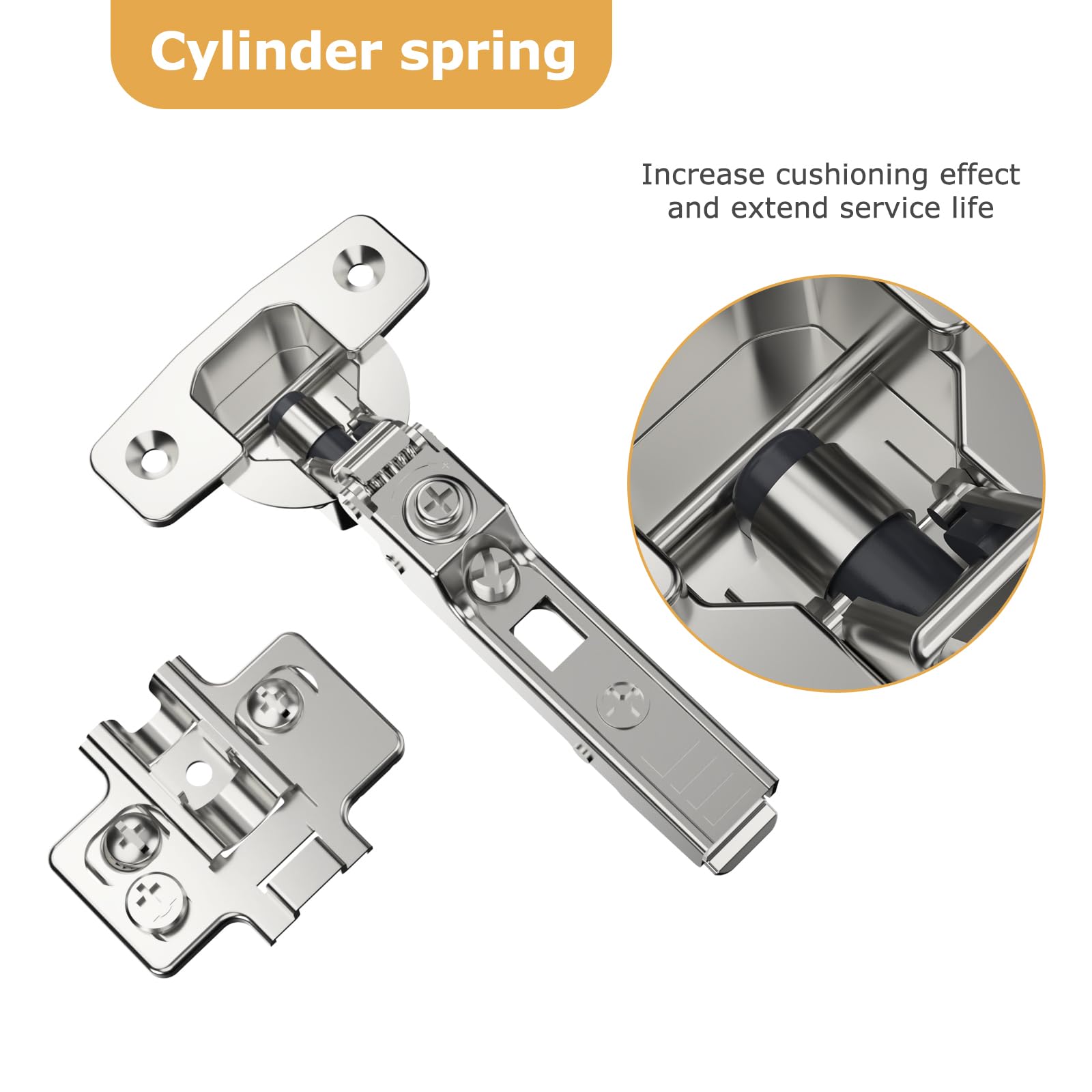 Furniware Pack of 10 Soft Close Cabinet Hinges, Center Stop Hinges, 4D Adjustment (Depth, Side, Height and Closing Speed) - Image 4