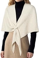 RIIQIICHY Women's Pashmina Shawl Wrap - Triangle Cape Knit Sweater Scarf for Fall Winter Fashion