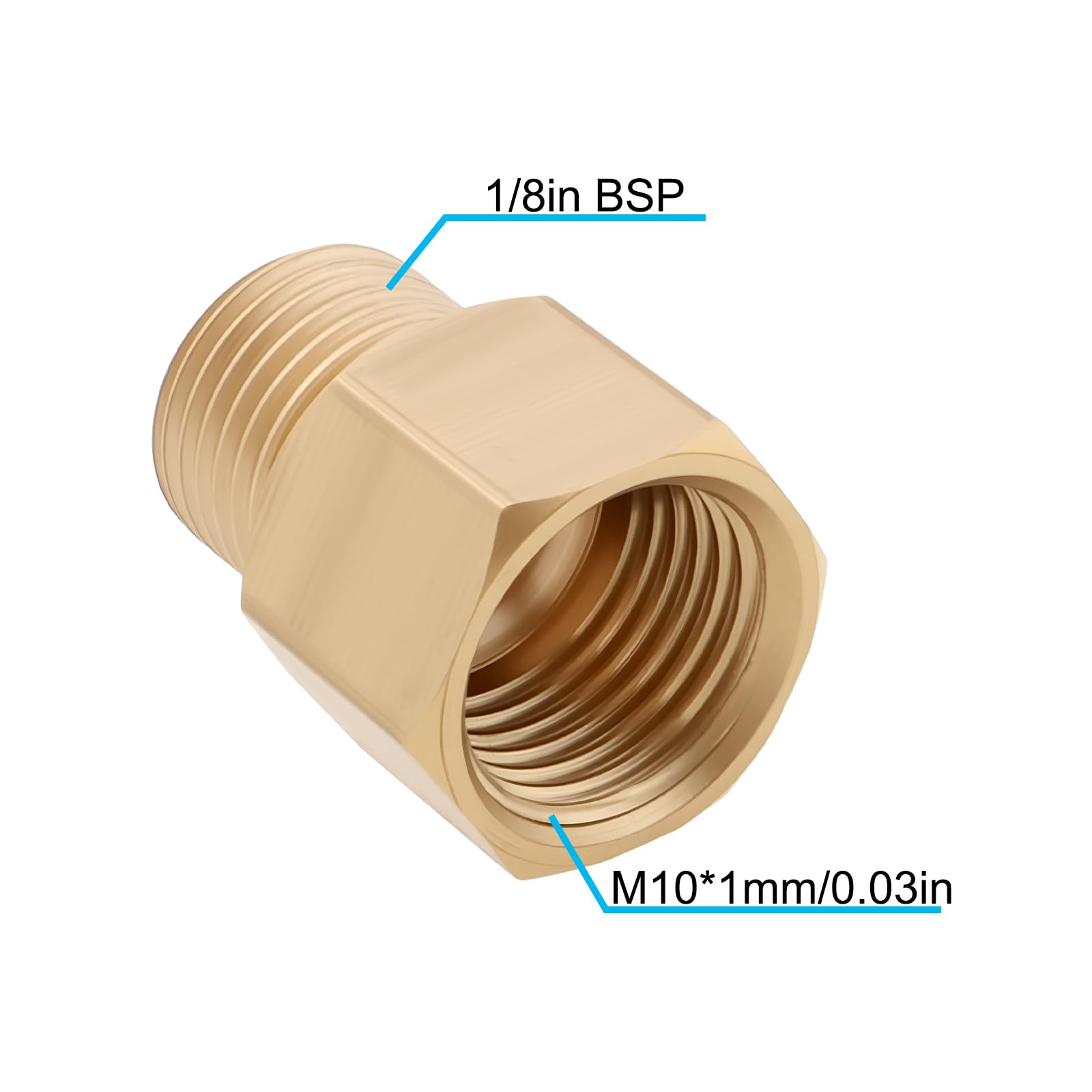 Briny River 2x M10x1 Auf 1/8 Zoll BSP Außengewinde – Messing Reduzieradapter Für Rohrverbindungen