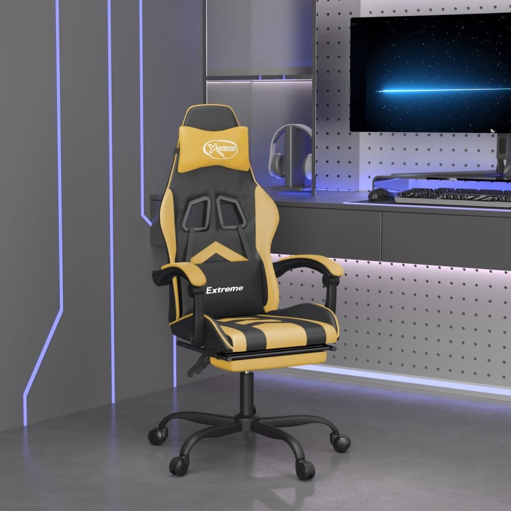 Chaise de jeu de massage pour soulager le dos avec assise ergonomique et repose-pieds