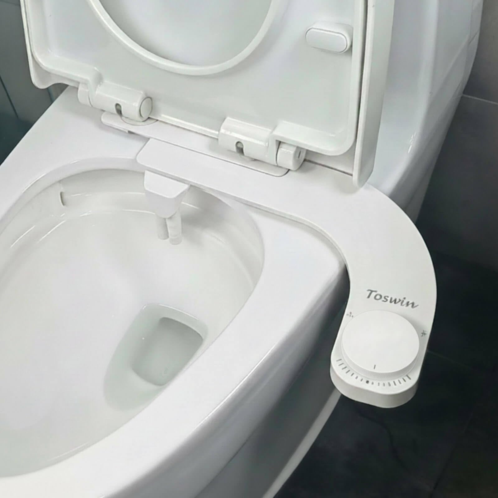 Bidet leworęczny bidet leworęczny ultra cienki bidet z lewej strony przezroczysty tylny bidet do toalety z podwójną przednią i tylną dyszą oraz regulowanym ciśnieniem wody - biała gałka