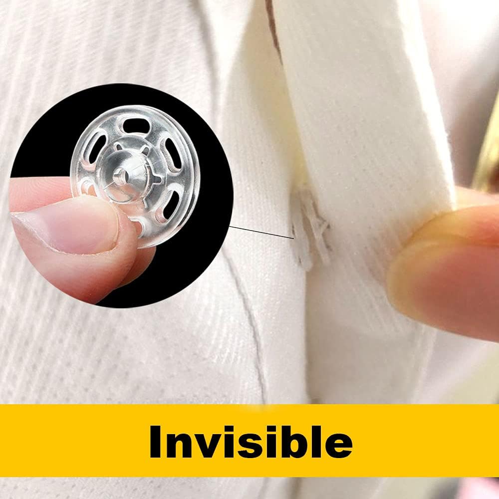 Bottoni Automatici 50 Paia - Chiusure A Pressione 7mm Trasparenti Per Cucito Abbigliamento E Borse - Foto 5