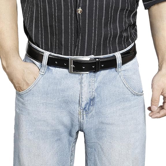 Image of Men's Vegan Leather Belt, Fashion & Classic Designs for Work Business and Casual