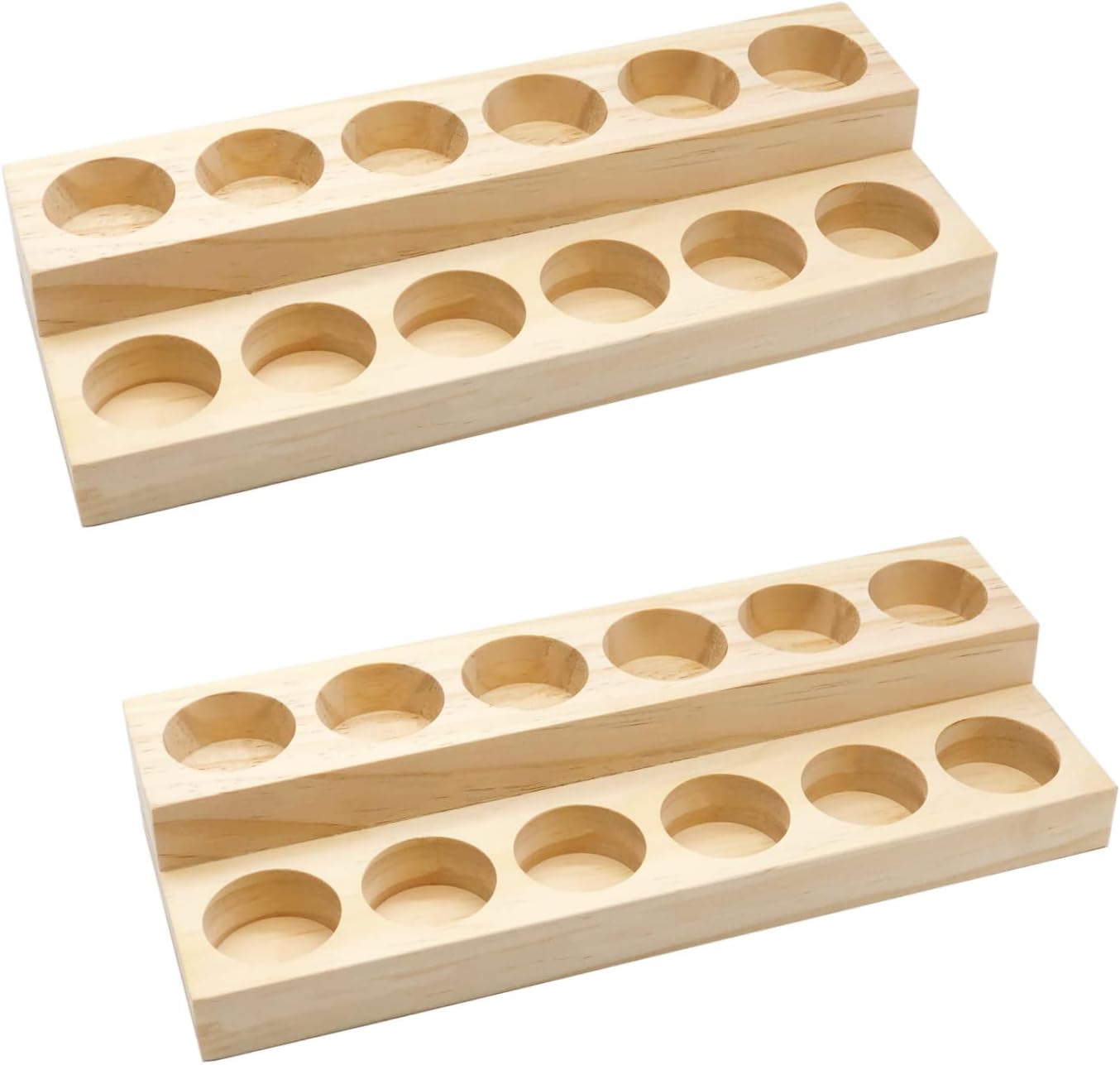 Amazon.com: LONG TAO 2 Pcs Wooden Essential Oil Display Stand 2 layer ...