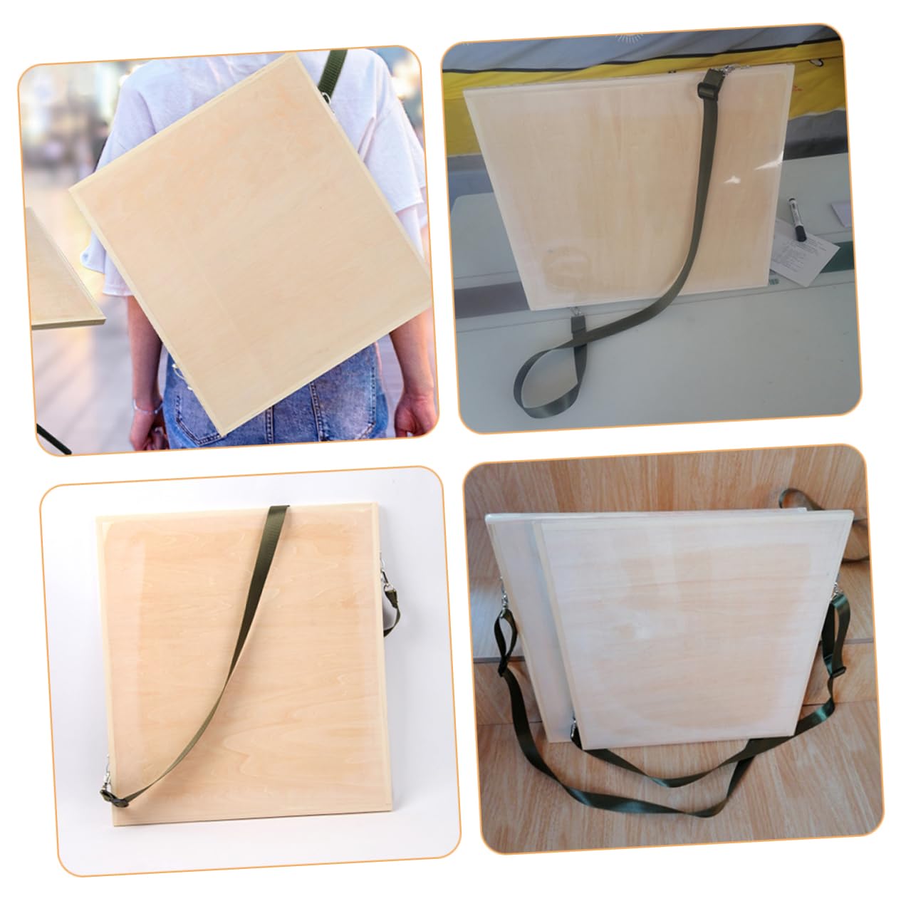 SEWACC Tableau De Dessin Portable Bois pour Artistes Planche De Croquis Légère avec Bandoulière pour Camping Et Activités Extérieures