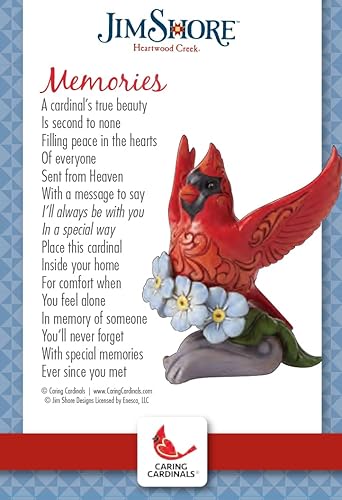 Miniatura 9 de Enesco Jim Shore Heartwood Creek Caring Cardinal Forget Me Not, figura de piedra de resina pintada a mano, figuras decorativas coleccionables de