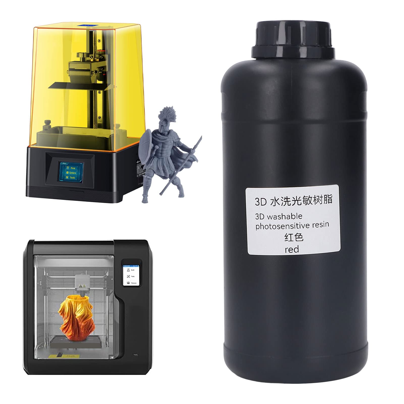 Hyuduo Resina para Impresora 3D, Fotopolímero Lavable con Agua 1000ml