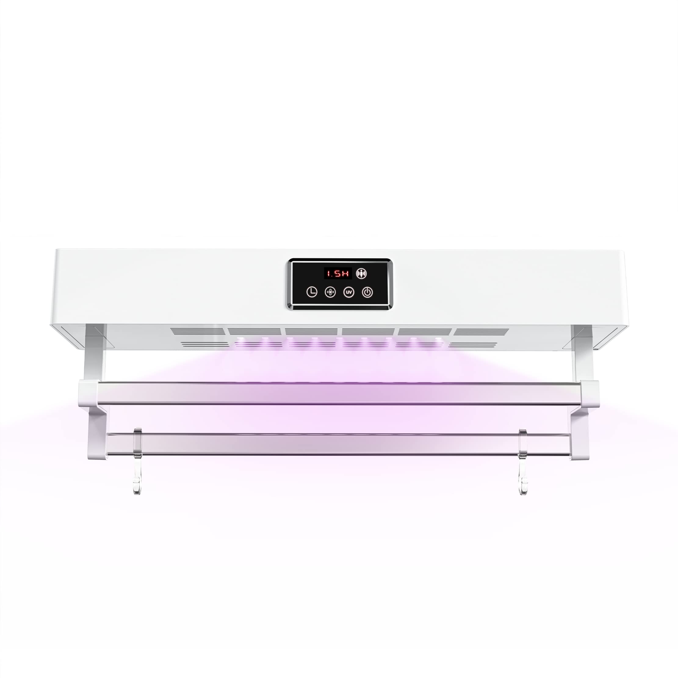 QL Elektrycznie Ogrzewany Wieszak na Ręczniki z Dezynfekcją UV i Szybkie Suszenie 500W,Grzejnik Ręczników do Łazienki i Kuchni 60CM,Biały