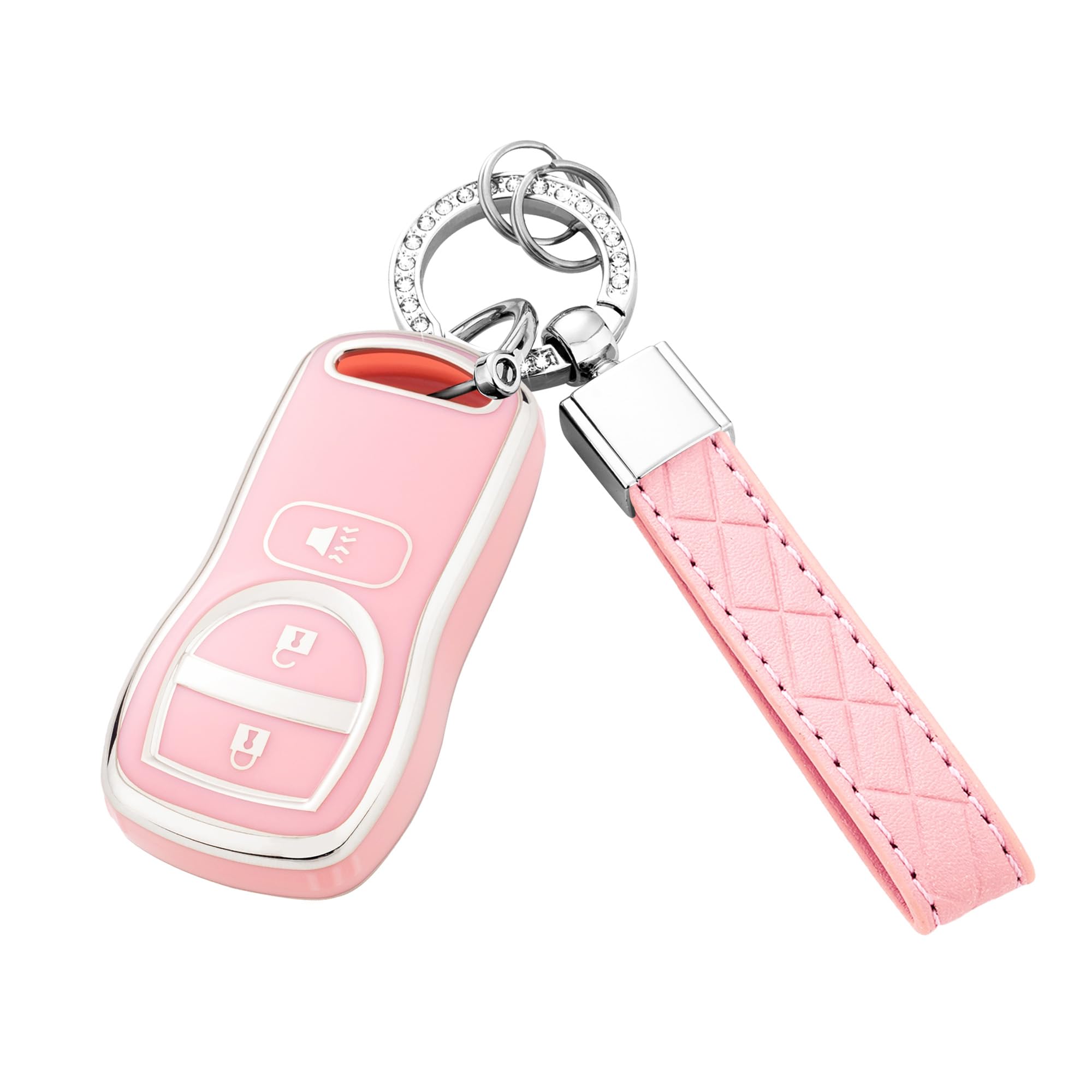 Key Fob Cover with Keychain for Nissan Frontier Armada Murano Pathfinder Quest Sentra Titan Versa Xterra and Infiniti