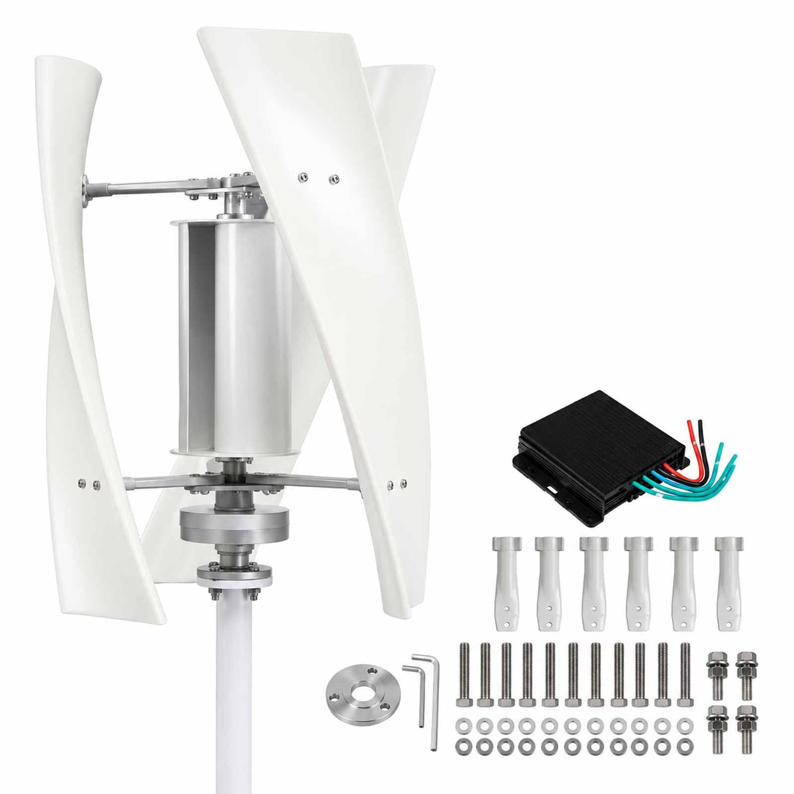 12000W Komplettes Vertikal Windrad Generator Set, 3-Blatt Windkraftanlage für Outdoor Off-Grid Stromsystem, Batterieladung, Garten, Hütte, Bauernhof, Boot und Wohnmobil
