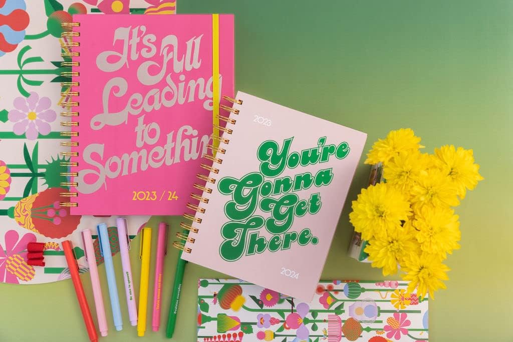 ban.do Daily Planner 2023-2024, Medium Weekly Planner Dated August 2023 - December 2024, Hardcover Self Care Journal, Spiral Planner with Stickers, & Pockets, You're Gonna Get There