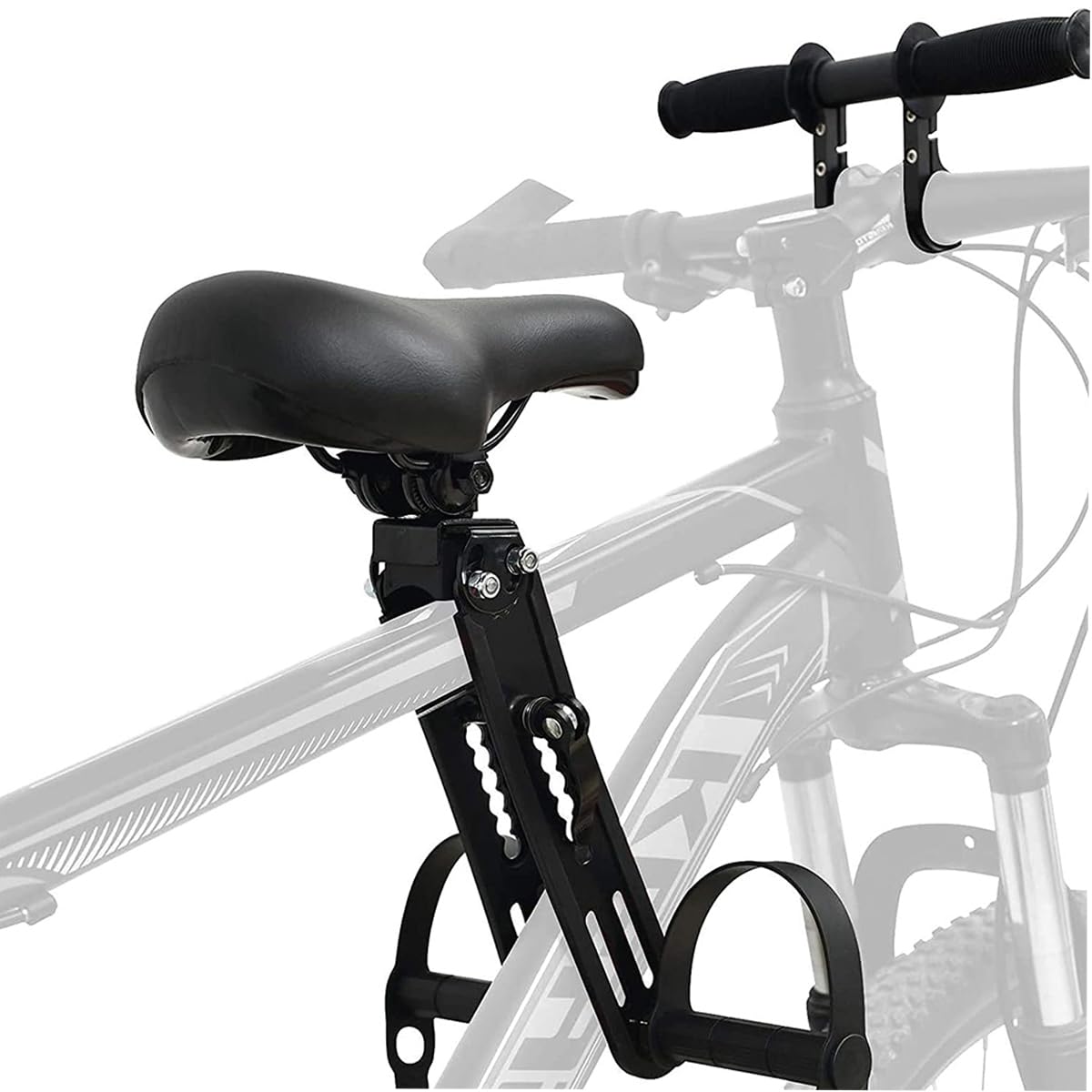Kids Bike Seat Replacement with Handlebar,Detachable Front Mounted Child Bicycle Seat with Foot Pedals for Children 2~5 Years (HS-010)