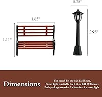 Vista 2 de 3 bancos de casa de muñecas de Navidad, mini bancos de plástico, kit en miniatura, banco de parque, micro paisaje, accesorios de bricolaje para casa