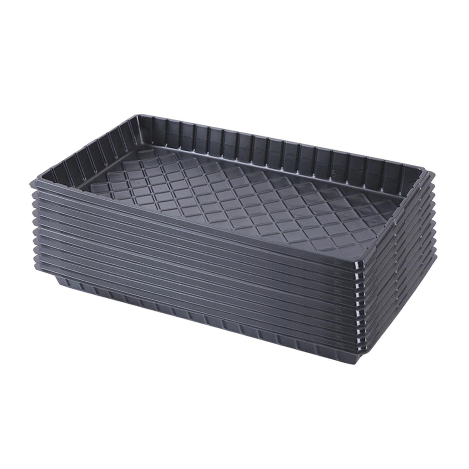 Lot de 10 Plateaux de Semis Réutilisables pour Pépinière, Bac pour Semis, Plateau de Germination, Plateaux de Culture de Graines, Plateaux de Semis de Jardinage et Intérieur, sans Trou
