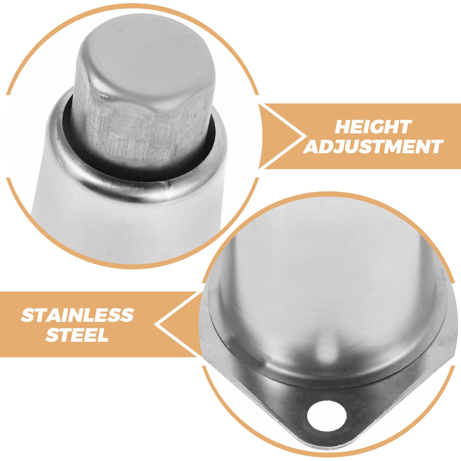 Veemoon Patas de Soporte Ajustables de Acero Inoxidable para Muebles y Estufas, Altura Regulable 10 Cm con Placa Triangular, Set de 2 Piezas, Accesorios Resistentes para Cocina y