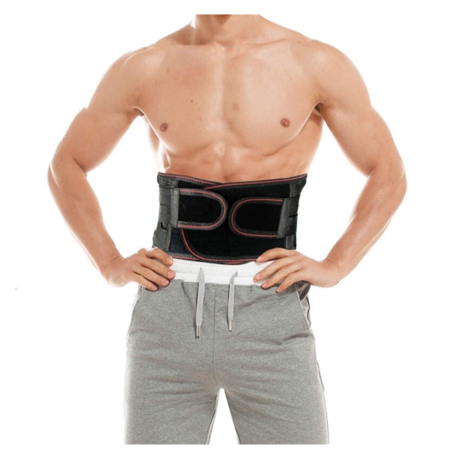 DSMYYXGS - Cinturón de cintura para gimnasio, alivio del dolor de espalda, correas lumbares ortopédicas, transpirable, doble correa ajustable, Faja Lumbar (tamaño: grande)