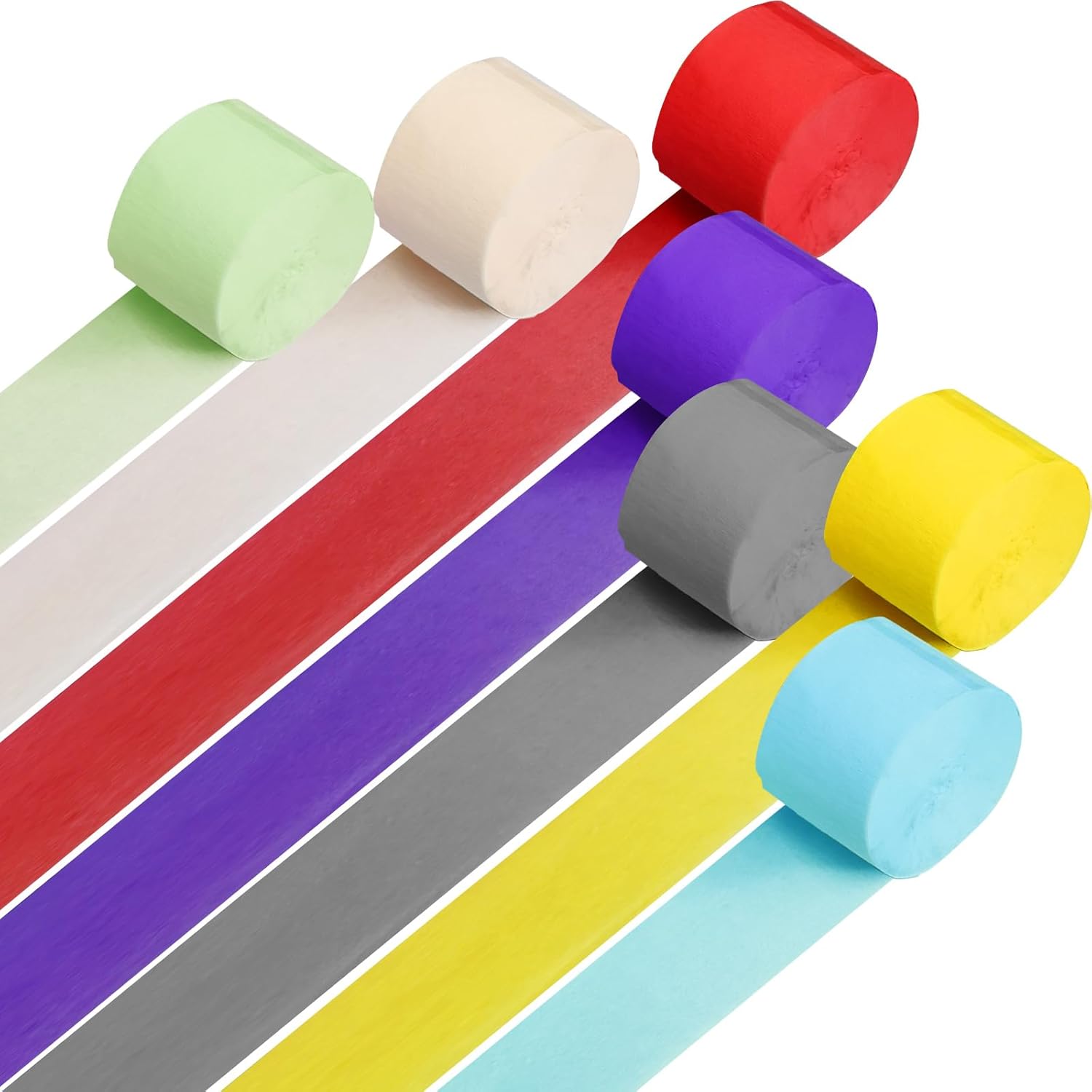 TANEMUDO 75 Roll 6150 ft Crepe Paper Streamer Roll for Party Decoration, Flower Making, Rainbow Streamer Crepe Paper Rolls for Birthday and Wedding (25 Colors)