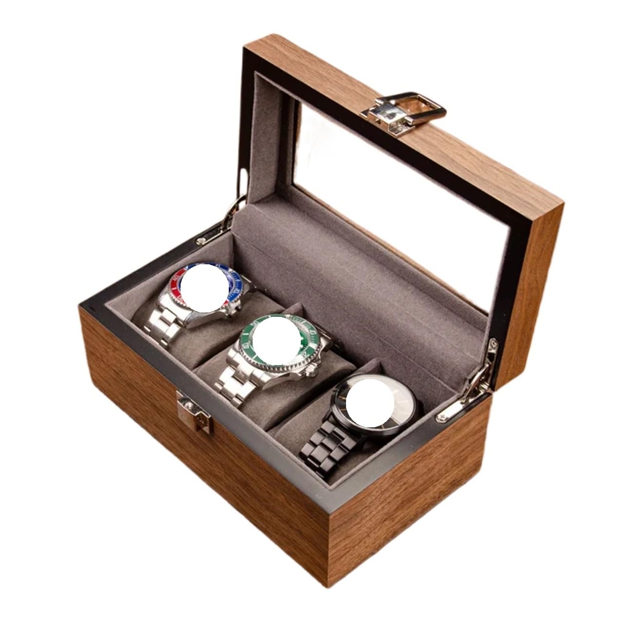 LPATEBCVU Solid Wood Watch Box Wooden Watch Box Mens Case Storage Travel Watches Organizer Display Collection Portable